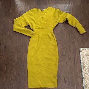 Express Mustard Long Sleeve Dress